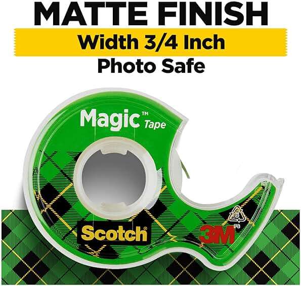 Scotch Magic Tape, Invisible, Home Office Supplies and Back to School Supplies for College and Classrooms, 4 Rolls with 4 Dispensers - Image 3