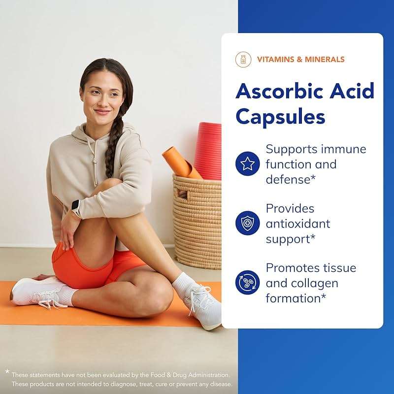 Pure Encapsulations Ascorbic Acid Capsules - 1,000 mg Vitamin C - Antioxidant & Immune Support* - High-Potency Vitamin C - Vegan & Non-GMO - 250 Capsules - Image 3