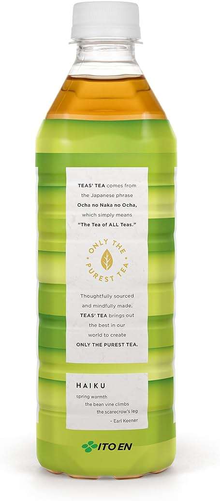 Teas' Tea Unsweetened Pure Green Tea, Organic, Sugar Free, 0 Calories, 16.9 Ounce (Pack of 12) - Image 3