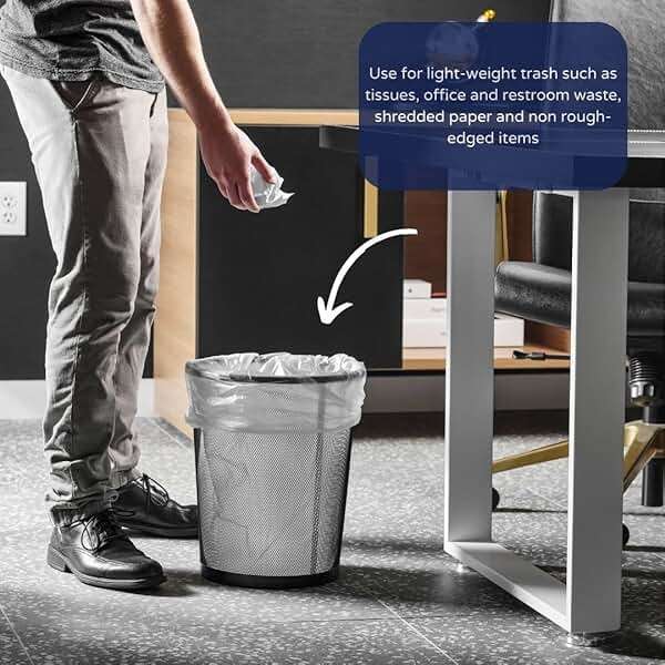 Plasticplace 12-16 Gallon Trash Bags │ 1.0 Mil │ Clear Tall Garbage Can Liners │ 24" x 31" (250 Case) - Image 3