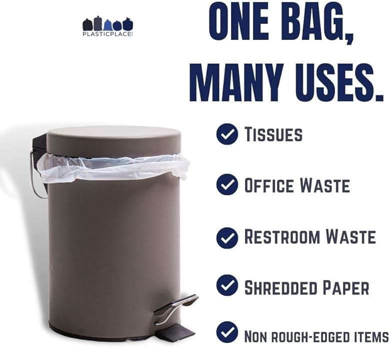 Plasticplace 12-16 Gallon Trash Bags │ 1.0 Mil │ Clear Tall Garbage Can Liners │ 24" x 31" (250 Case) - Image 4
