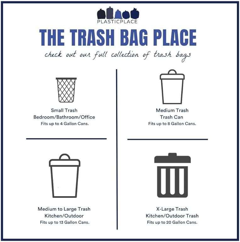 Plasticplace 12-16 Gallon Trash Bags │ 1.0 Mil │ Clear Tall Garbage Can Liners │ 24" x 31" (250 Case) - Image 6