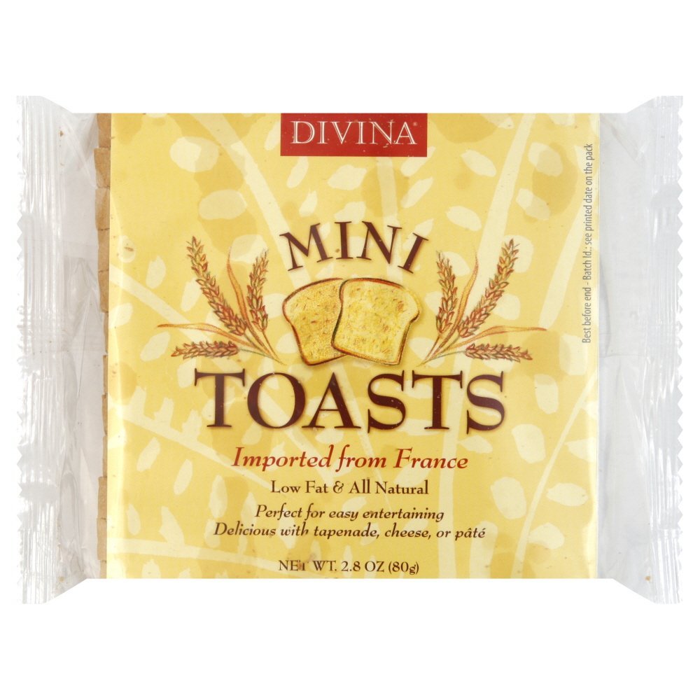 Divina Mini Toasts, White, 2.8-Ounce Packages (Pack of 24) - Product Image