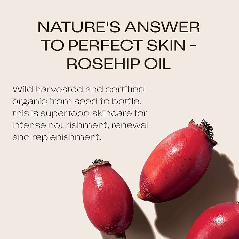 Trilogy Certified Organic Rosehip Oil - Pure Cold-Pressed Rosehip Seed Oil for Scars, Stretch Marks, Fine Lines & Wrinkles - With Omega 3, 6 & 9 for All Skin Types, USDA Certified, 1.52 Ounce - Image 5