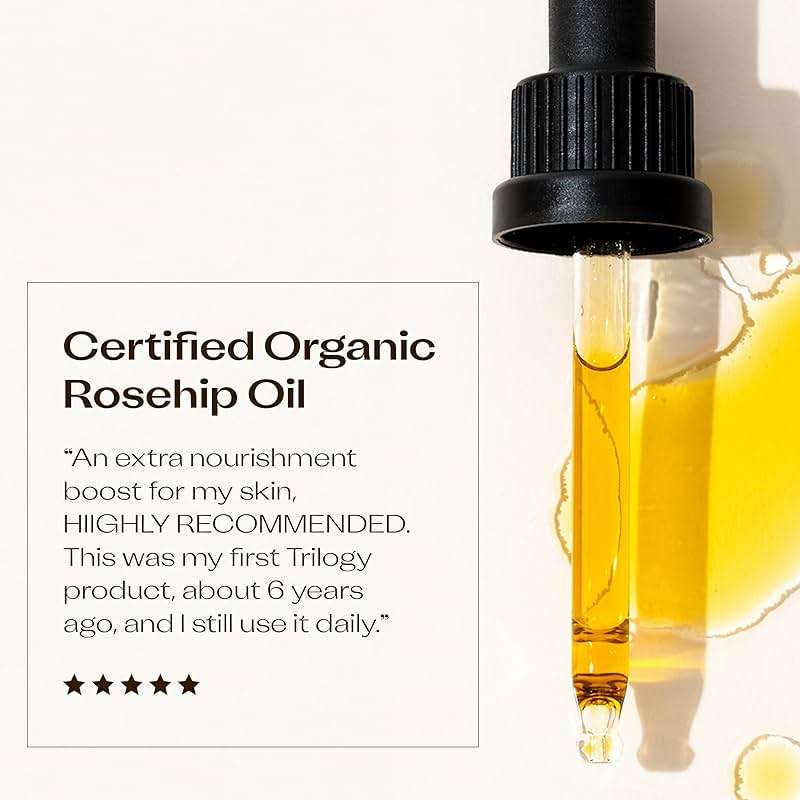 Trilogy Certified Organic Rosehip Oil - Pure Cold-Pressed Rosehip Seed Oil for Scars, Stretch Marks, Fine Lines & Wrinkles - With Omega 3, 6 & 9 for All Skin Types, USDA Certified, 1.52 Ounce - Image 7
