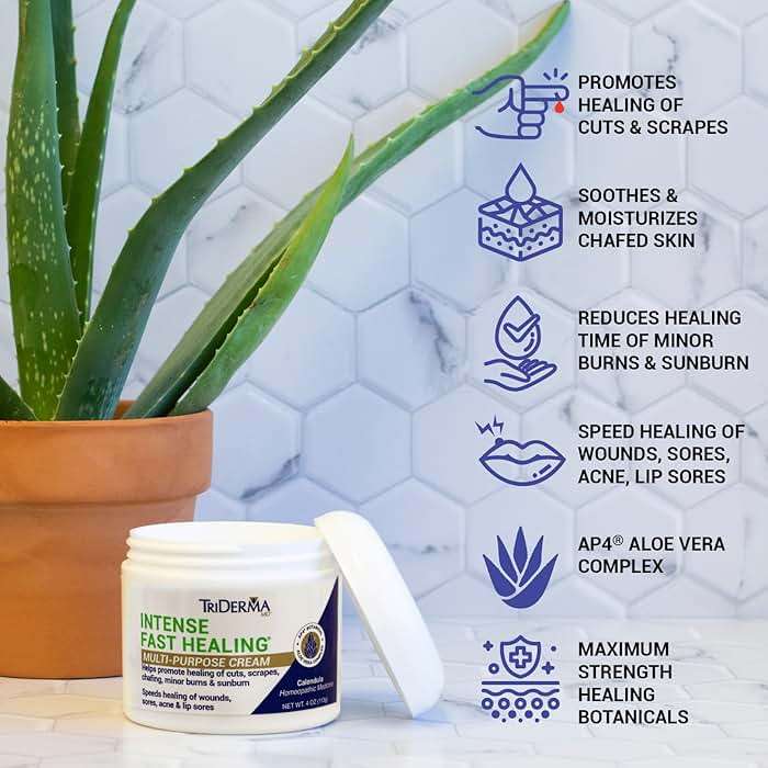 TriDerma Intense Fast Healing Cream, Decreases Healing Time for Minor Irritations, Rashes, Scrapes, Cuts 4 Ounces - Image 4