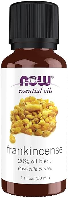 NOW Essential Oils, Frankincense Oil Blend, 20% Blend of Pure Frankincense Oil in Pure Jojoba Oil, Centering Aromatherapy Scent, Steam Distilled, Vegan, Child Resistant Cap, 1-Ounce - Product Image