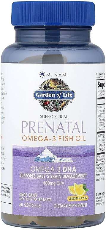 Garden of Life Prenatal DHA Omega 3 Fish Oil Supplement - Minami Natural Prenatal, Lemon, 60 Softgels - Image 3