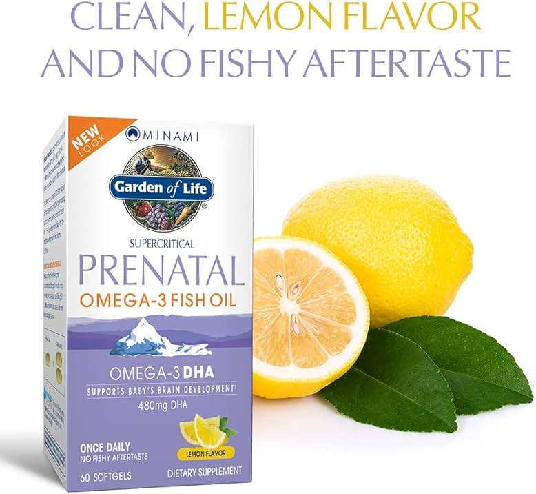 Garden of Life Prenatal DHA Omega 3 Fish Oil Supplement - Minami Natural Prenatal, Lemon, 60 Softgels - Image 4