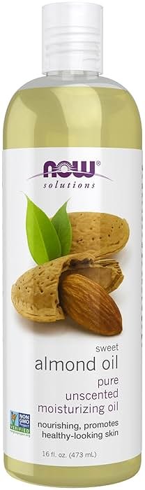 NOW Foods Solutions, Sweet Almond Oil, 100% Pure Moisturizing Oil, Promotes Healthy-Looking Skin, Unscented Oil, 16-Ounce,Package may vary - Product Image
