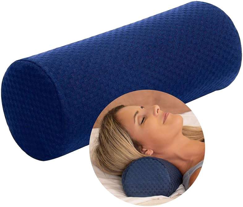 Carex Memory Foam Cervical Neck Pillow, Round - Contoured Design to Support Neck and Shoulders, Relieve Pain and Pressure, Neck Roll Pillow for Sleeping, Neck Pillow, Memory Foam Neck Pillow - Image 1