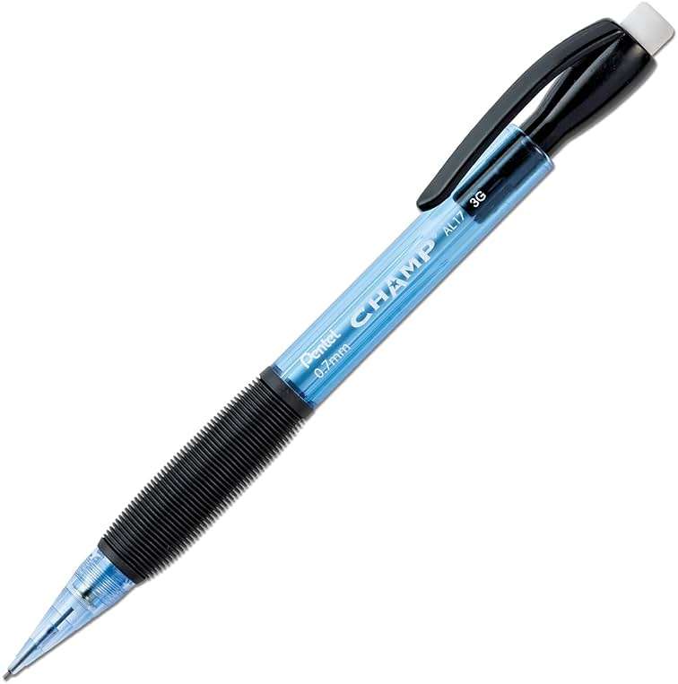 Champ Pentel Mechanical Pencil, 0.7 mm, Blue Barrel, Box of 12 (AL17C) - Image 2