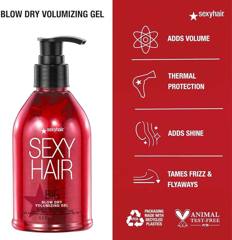 SexyHair Big Blow Dry Volumizing Gel | Added Volume with Hold | Up to 72 Hours of Humidity Resistance | All Hair Types - Image 4