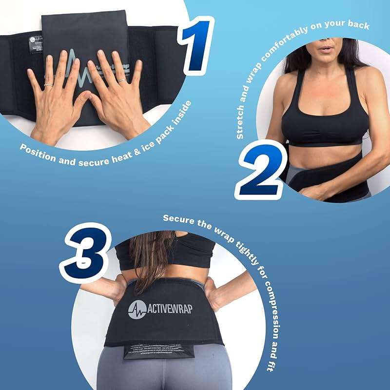 ActiveWrap Lower Back Ice Pack Wrap, Large/X-Large – Hot & Cold Therapy with Reusable UltraFlex Gel Pads – Heat Wrap & Wearable Ice Pack for Back Pain Relief, Sciatica, Tailbone & Lumbar Support - Image 6