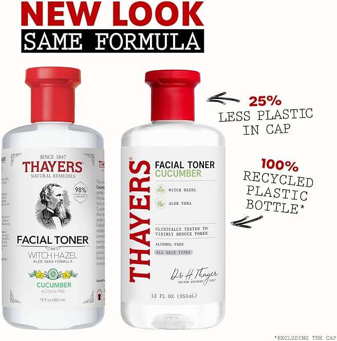 THAYERS Alcohol-Free, Hydrating Cucumber Witch Hazel Facial Toner with Aloe Vera Formula, Vegan, Dermatologist Tested and Recommended, 12 Oz (Packaging May Vary) - Image 2