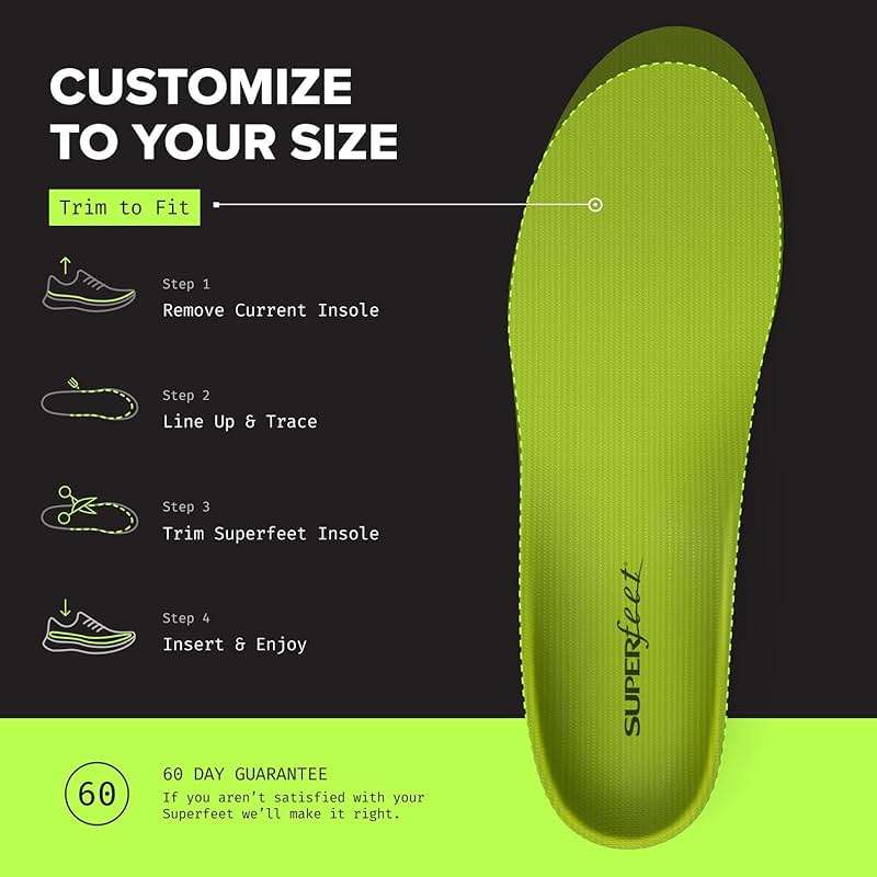 Superfeet All-Purpose Support High Arch Insoles (Green) for Active Lifestyle with High Arch Support - Men 5.5-7 / Women 6.5-8 - Image 7