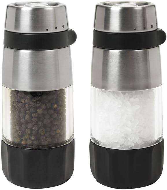 OXO Salt and Pepper Grinder Set, Stainless Steel - Image 1