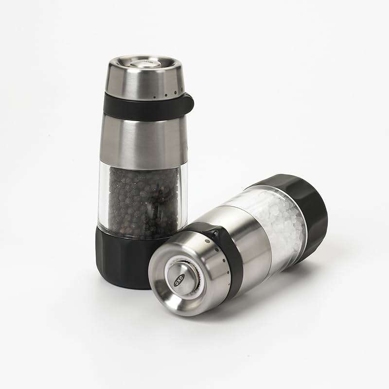 OXO Salt and Pepper Grinder Set, Stainless Steel - Image 3