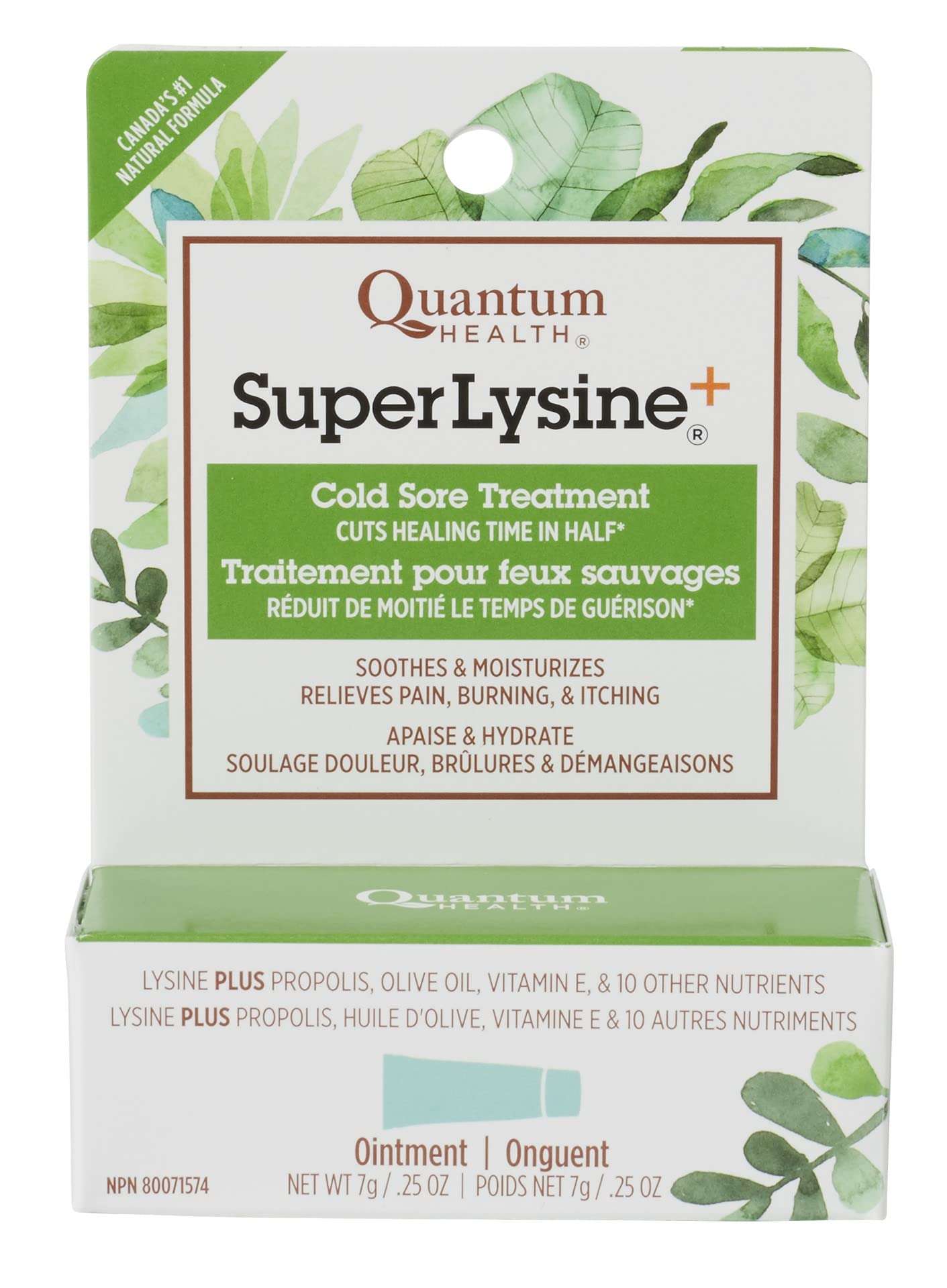 Quantum SuperLysine+ Cold Sore Treatment Ointment|Relieves Pain, Burning, and Itching|Cuts Healing Time in Half|0.25 Ounce - Image 1