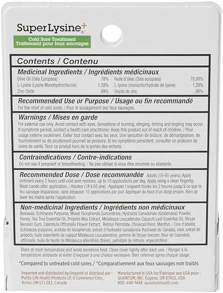 Quantum SuperLysine+ Cold Sore Treatment Ointment|Relieves Pain, Burning, and Itching|Cuts Healing Time in Half|0.25 Ounce - Image 4