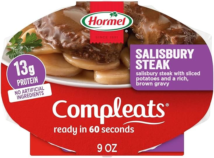 HORMEL COMPLEATS Salisbury Steak Microwave Tray, 9 oz. (6 Pack) - Product Image