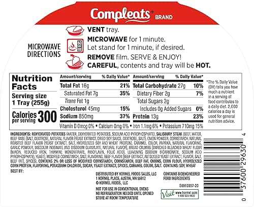 HORMEL COMPLEATS Salisbury Steak Microwave Tray, 9 oz. (6 Pack) - Image 2