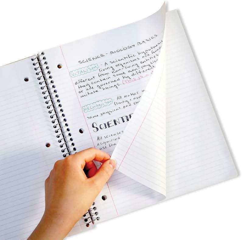 Five Star Spiral Notebook, 5 Subject, Wide Ruled Paper, Fights Ink Bleed, Water Resistant Cover, 8" x 10-1/2", 200 Sheets, Color Will Vary (05206) - Image 4