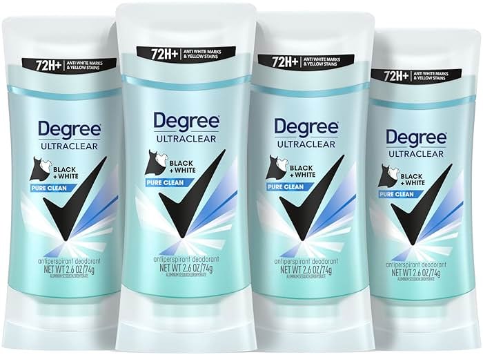 Degree Antiperspirant for Women Pure Clean 4 count Protects from Deodorant Stains Deodorant for Women 2.6 oz - Product Image