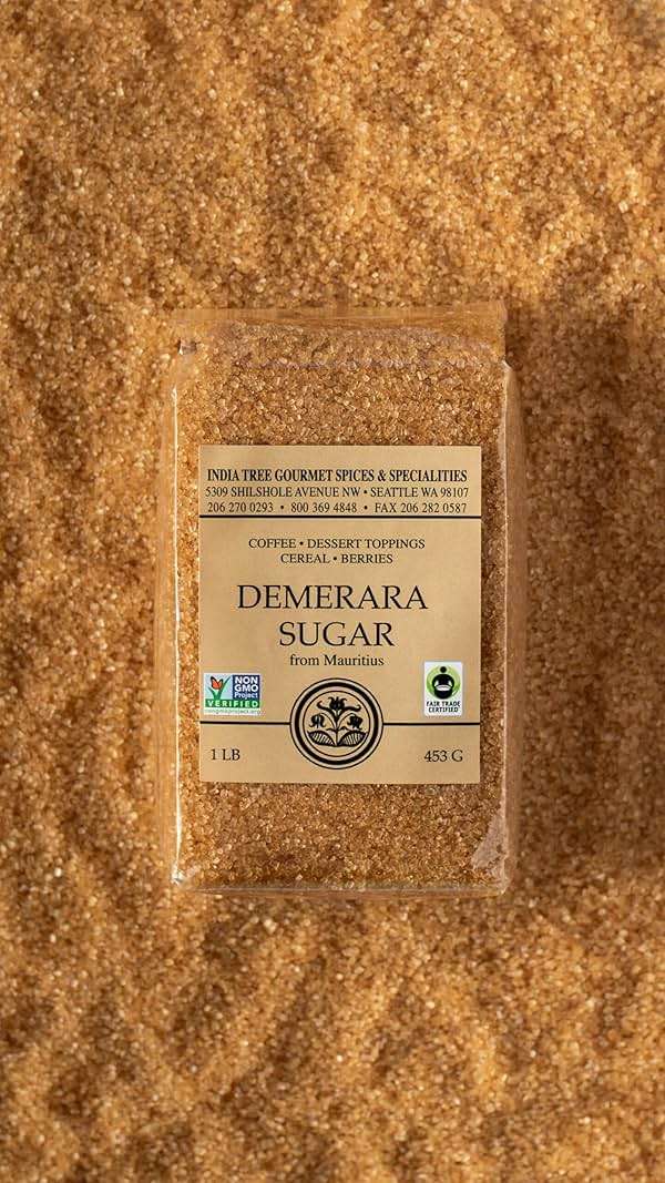 India Tree Demerara Sugar, 1 lb (Pack of 4) | Large Golden Crystals - Image 2