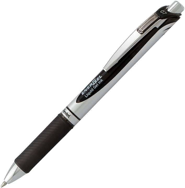 Pentel EnerGel RTX Retractable Liquid Gel Pen, (0.7mm), Medium Line, Metal Tip, Black Ink, Pack of 2 (BL77BP2A) - Image 2