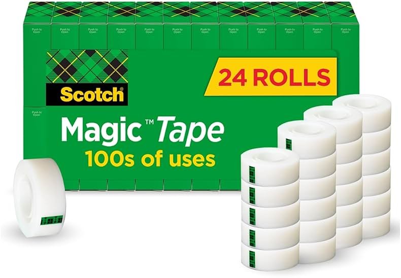 Scotch Magic Tape, Invisible, Home Office Supplies and Back to School Supplies for College and Classrooms, 24 Rolls - Product Image