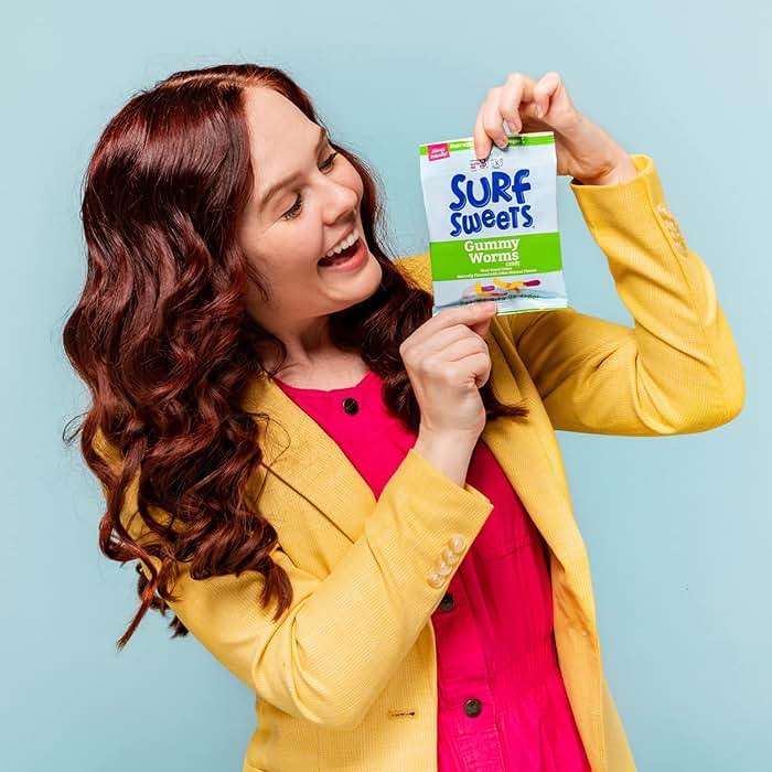 Surf Sweets Gummy Worms, Made with Organic Cane Sugar and Organic Fruit Juice, Gluten Free, Nut-Free, Vegetarian and No Artificial Colors or Flavors, 2.75 oz (Pack of 12) - Image 7