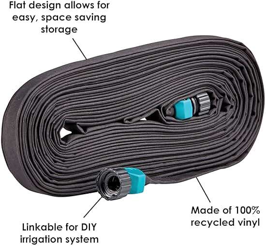 Gilmour 50' Black Flat Weeper Soaker Hose for Garden Beds, Drip Irrigation Outdoor Hose, Flexible Garden Hose for Vegetable Gardens, Flower Beds, Lawns, and Orchards - Image 5