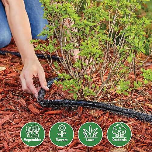 Gilmour 50' Black Flat Weeper Soaker Hose for Garden Beds, Drip Irrigation Outdoor Hose, Flexible Garden Hose for Vegetable Gardens, Flower Beds, Lawns, and Orchards - Image 6