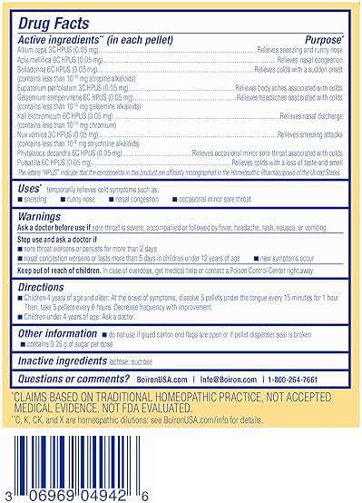 Boiron ColdCalm Kids Pellets for Relief of Common Cold Symptoms Such as Sneezing, Runny Nose, Sore Throat, and Nasal Congestion - 2 Count (160 Pellets) - Image 8