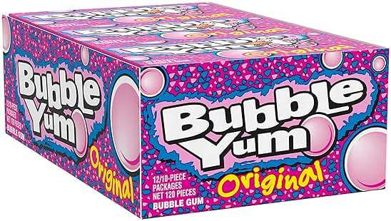BUBBLE YUM Original Flavor Chewy, Bubble Gum Packs, 2.82 oz (12 Count) - Image 4