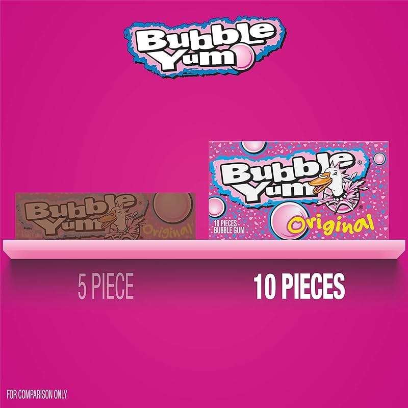 BUBBLE YUM Original Flavor Chewy, Bubble Gum Packs, 2.82 oz (12 Count) - Image 5