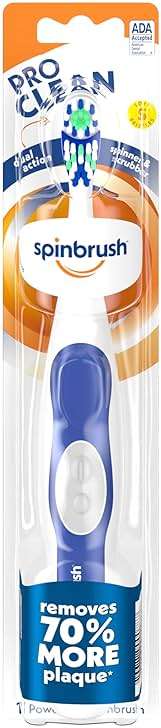 Spinbrush PRO CLEAN Battery Powered Toothbrush, Soft Bristles, 1 Count, Gold or Blue Color May Vary - Image 1