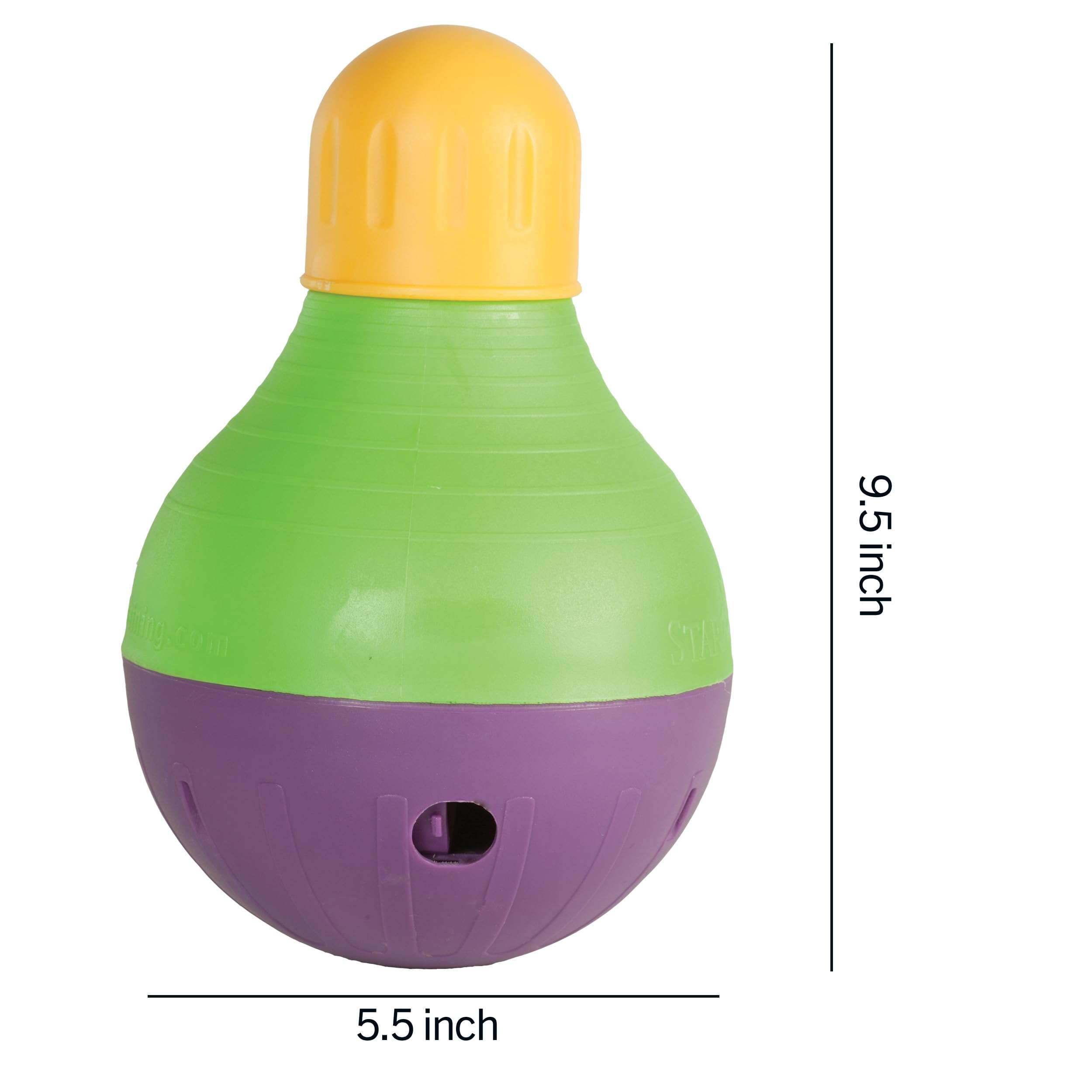 Starmark Bob-A-Lot Interactive Dog Pet Toy, Large, Yellow/Green/Purple - Image 7