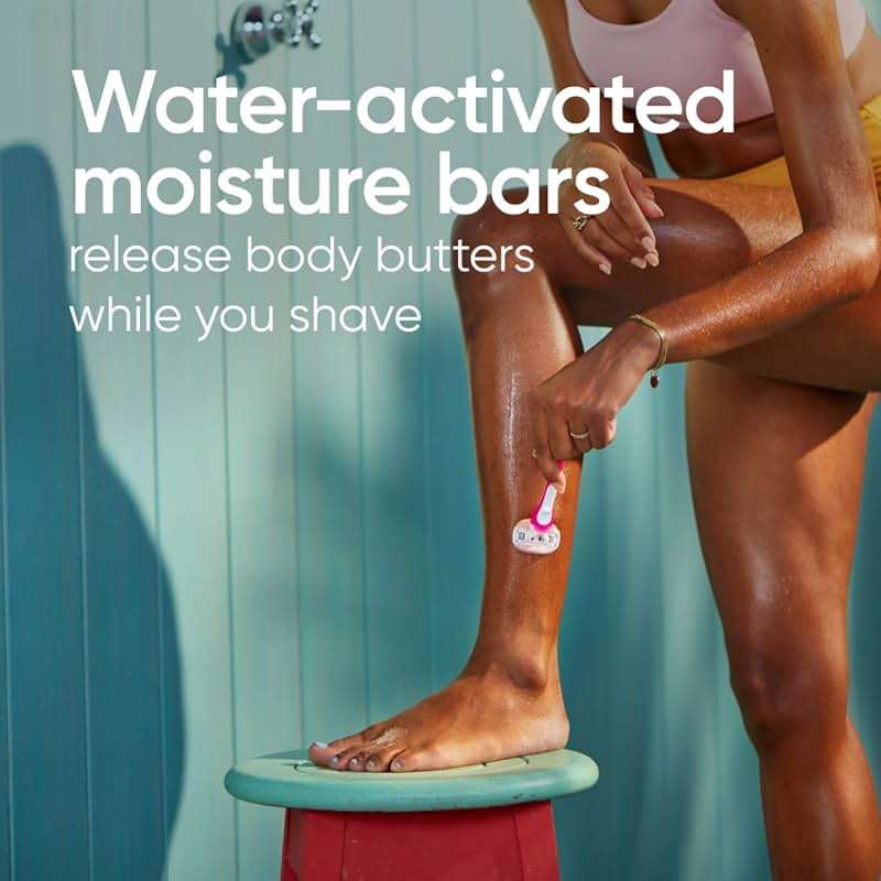 Gillette Venus ComfortGlide Disposable Razors for Women, 2 Count, White Tea Scented Moisture Bars for a Smooth Shave - Image 4