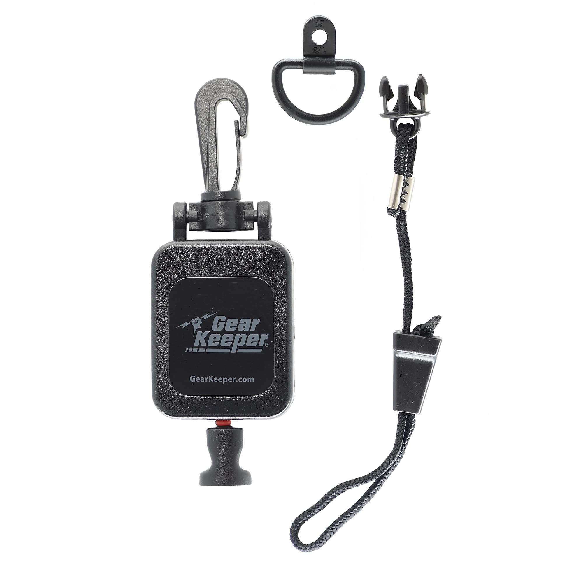 Gear Keeper CB Radio Microphone Keeper - Retractable Mic Holder With Heavy Duty Snap Clip Mount for Truck Radio - CB Radio Accessories With Lanyard & Mounting Hardware - Made in USA (Black) - Image 1