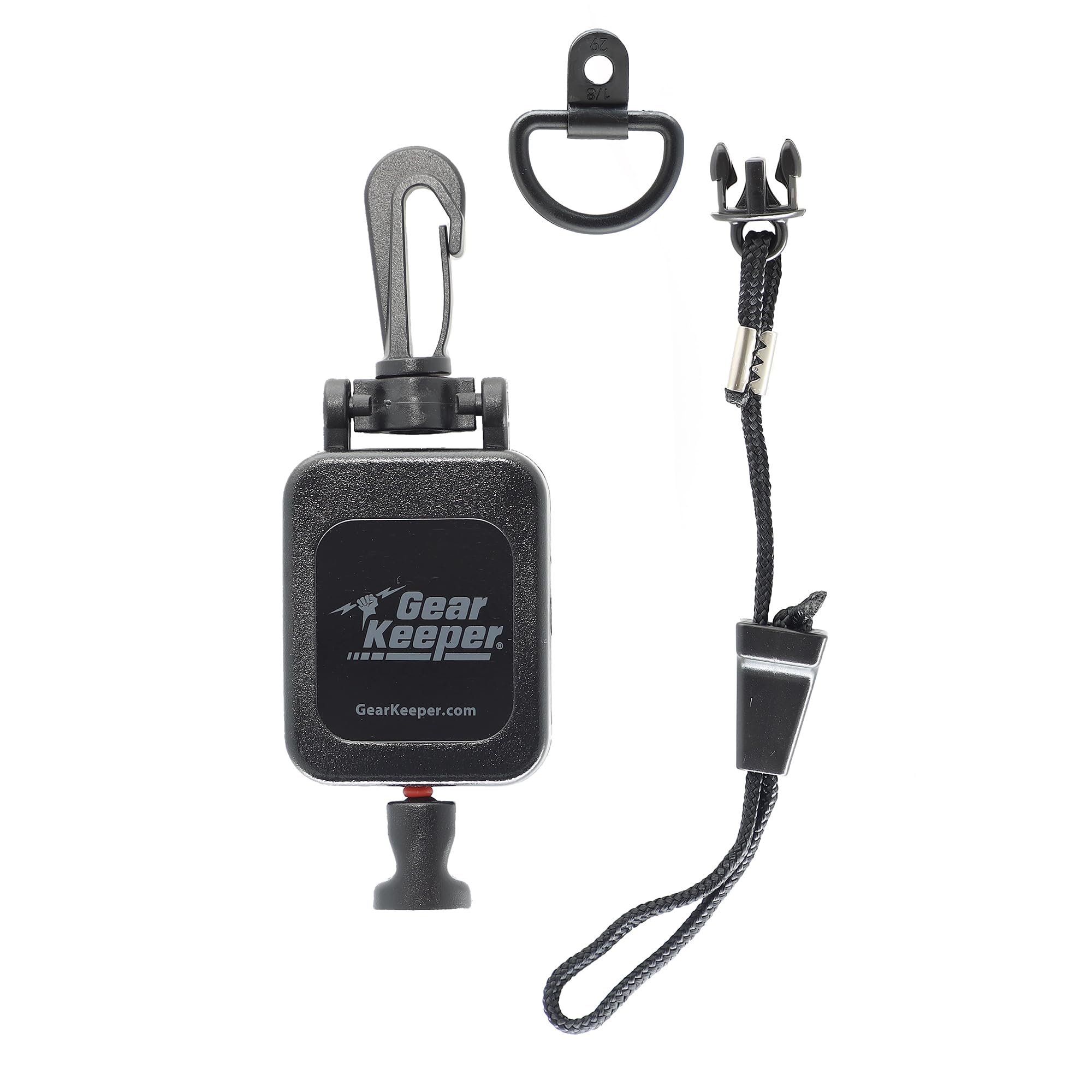 Gear Keeper CB Radio Microphone Keeper - Retractable Mic Holder With Heavy Duty Snap Clip Mount for Truck Radio - CB Radio Accessories With Lanyard & Mounting Hardware - Made in USA (Black) - Product Image