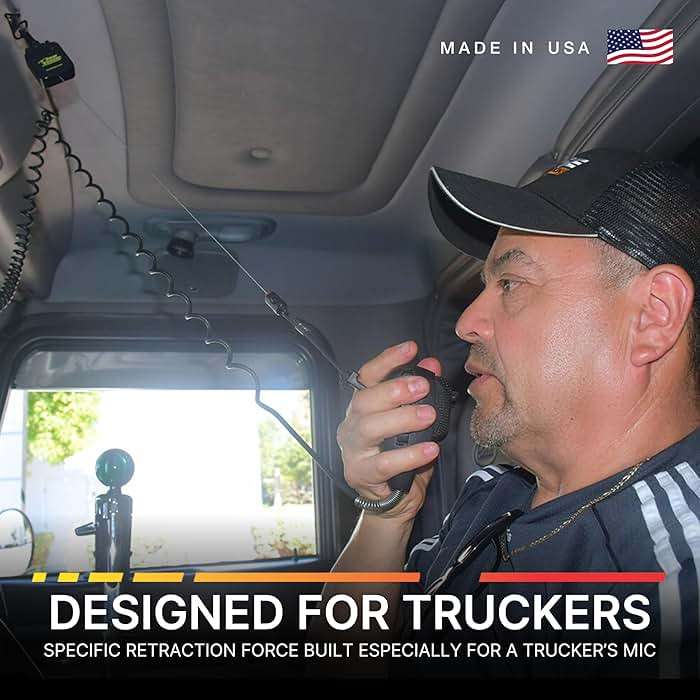 Gear Keeper CB Radio Microphone Keeper - Retractable Mic Holder With Heavy Duty Snap Clip Mount for Truck Radio - CB Radio Accessories With Lanyard & Mounting Hardware - Made in USA (Black) - Image 6