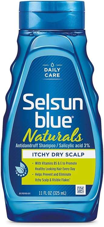 Selsun Blue Naturals Itchy Dry Scalp Antidandruff Shampoo, Extra-Hydrating Formula With Vitamins B3 and E, 11 fl. oz. - Image 1