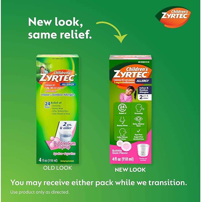 Zyrtec Children's Liquid, Kid's Antihistamine Syrup, Dye-, Sugar-, and Alcohol-Free, Pleasant Bubble Gum Flavor, Contains Cetirizine HCl Suitable for Ages 2 Years and Up, 4 fl oz Bottle - Image 2