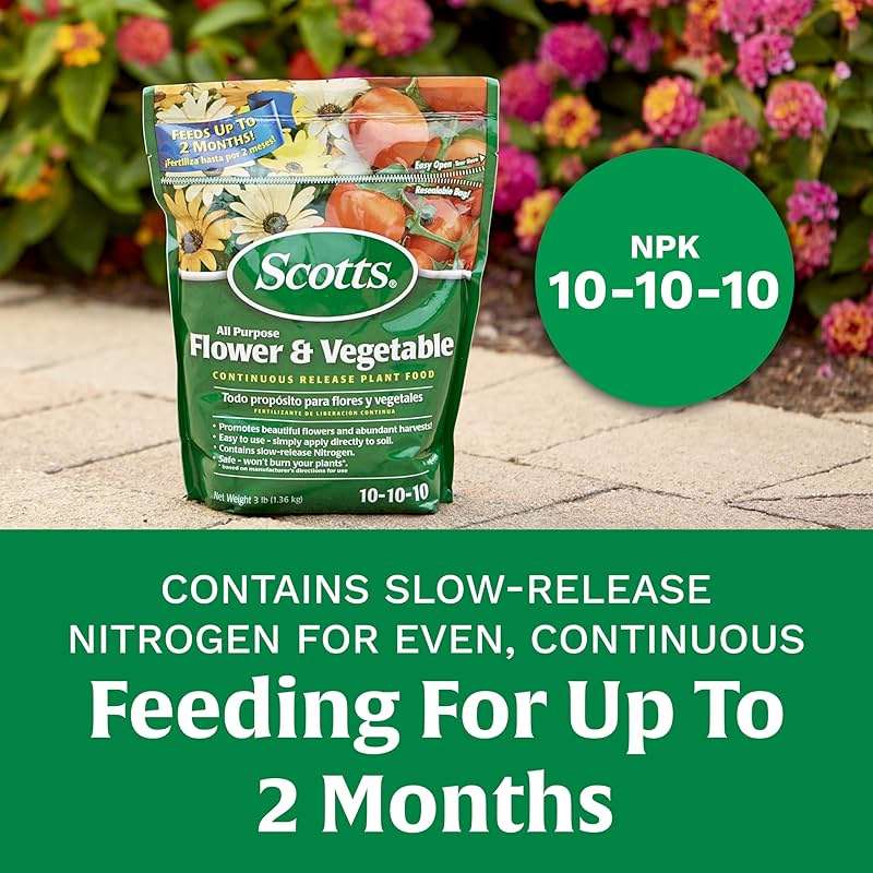 Scotts All Purpose Flower and Vegetable Continuous Release Plant Food, For Outdoor In-Ground Plants, 3 lb. - Image 7