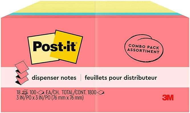 Post-it Pop-up Notes, 18 Sticky Note Pads, 3 x 3 in., School Supplies, Office Products, Accordion Sticky Notes Work with Pop-Up Note Dispenser, Assorted Colors - Image 11