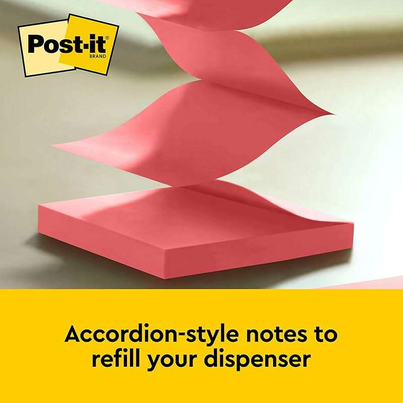 Post-it Pop-up Notes, 18 Sticky Note Pads, 3 x 3 in., School Supplies, Office Products, Accordion Sticky Notes Work with Pop-Up Note Dispenser, Assorted Colors - Image 13