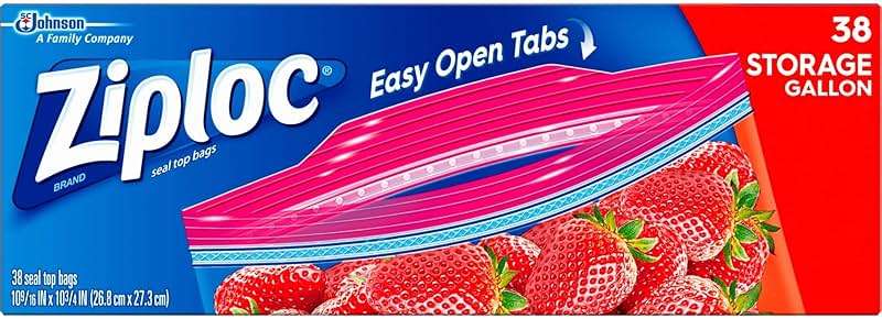 Ziploc® Plastic Double Zipper Storage Bags, 1 Gallon, Clear, Box Of 38 Bags - Image 3