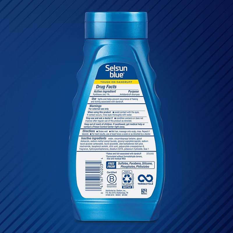 Selsun Blue Itchy Dry Scalp Anti-Dandruff Shampoo, 11 fl. oz., Extra-Hydrating Formula, Pyrithione Zinc 1% - Image 2